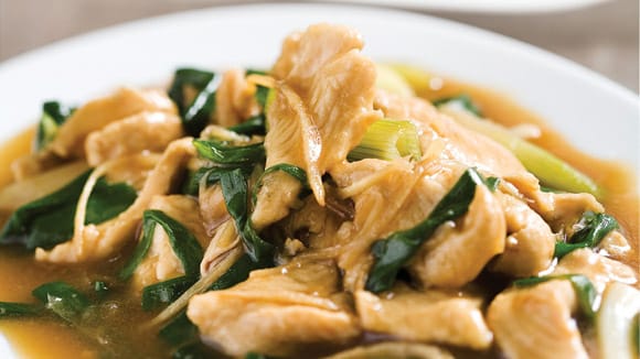 Stir fried with ginger and spring onion